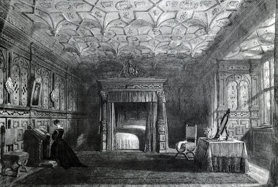 Роллер А. А. Спальня в готическом замке. Эскиз декорации. 1850-1860-е гг. ЛГТБ