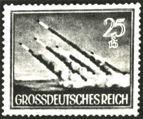 ...марки гитлеровской почты мрачной тенью прошлого напоминают о тайном оружии, которым фашисты намеревались завоевать мир