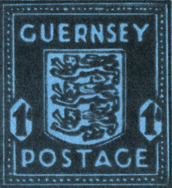 Три геральдическик английских льва украшали марку острова Гернси, выпущенную в годы оккупации его гитлеровцами