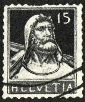 Из легенды шагнул на марки Швейцарии средневековый снайпер Вильгельм Телль