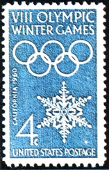 Восьмые зимние Олимпийские игры 1960 г. в Скво-Вэлли отмечены маркой США