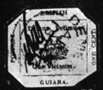 39. Самая редкая марка в мире - Британская Гвиана, 1 цент, выпуска 1856 г