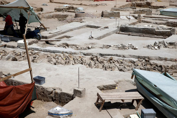 Раскопки массового захоронения в Фалиро Дельта