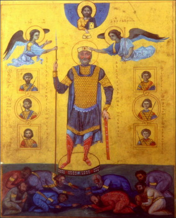 Император Василий II Болгаробоец на иконе
