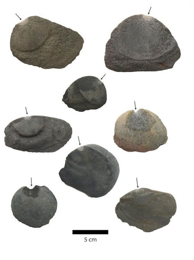Каменные орудия, найденные при раскопках