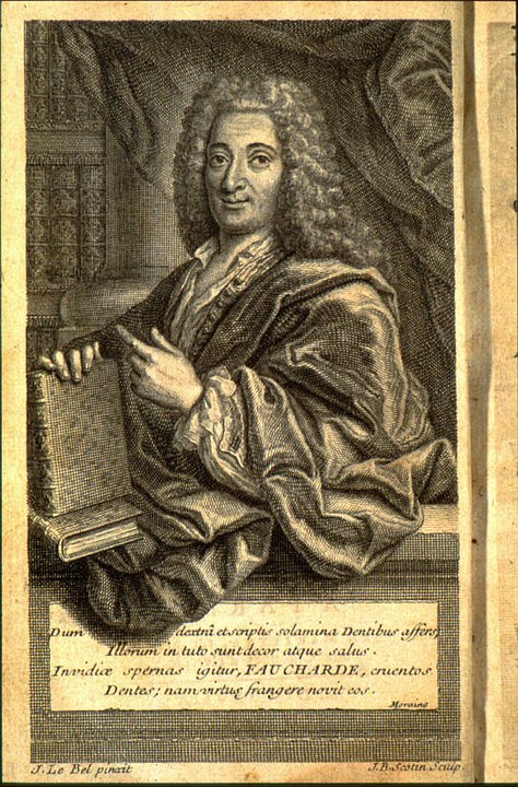    1728 .     : https://en.wikipedia.org/wiki/Dental_braces#/media/File:Portrait_de_Pierre_Fauchard_dans_un_livre_ancien_d'odontologie.jpg