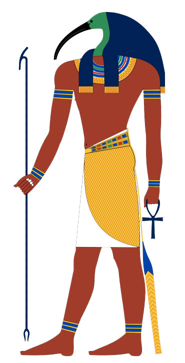 Древнеегипетский бог мудрости Тот: https://en.wikipedia.org/wiki/Thoth#/media/File:Thoout,_Thoth_Deux_fois_Grand,_le_Second_Hermes,_N372.2A.jpg