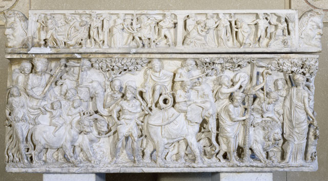               ,       ,   - https://upload.wikimedia.org/wikipedia/commons/6/6a/Roman_-_Sarcophagus_with_the_Triumph_of_Dionysus_-_Walters_2331.jpg